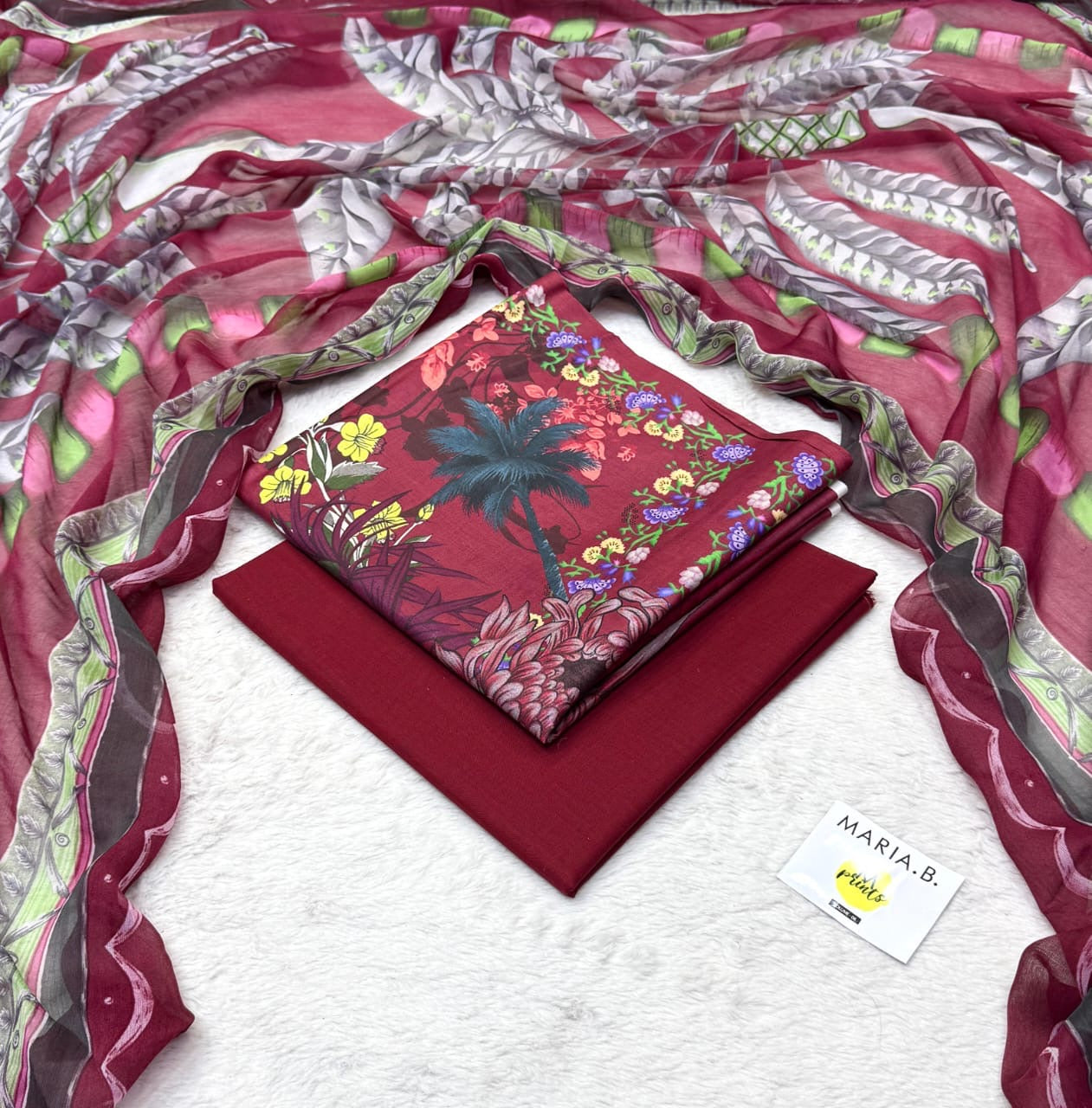 Lawn Printed Chiffon Dupatta 3Piece D-024