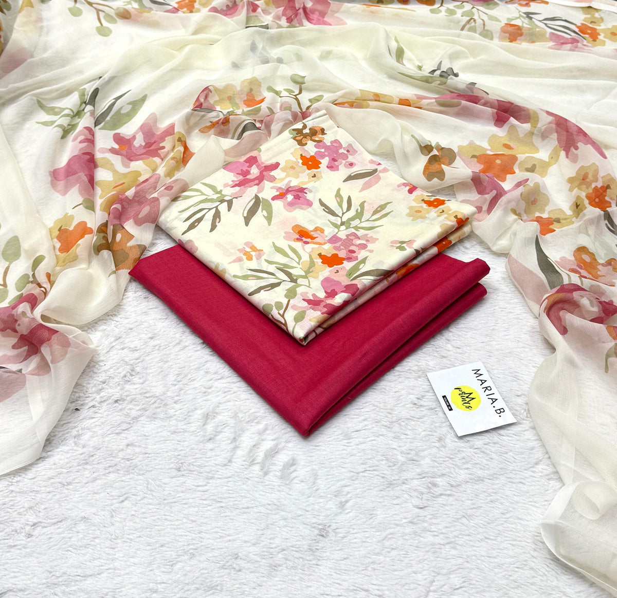 Lawn Printed Chiffon Dupatta 3Piece D-020