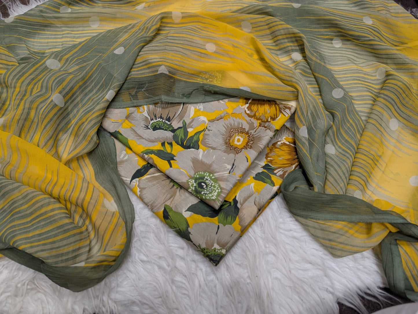 Lawn Printed Chiffon Dupatta 3Piece D-035