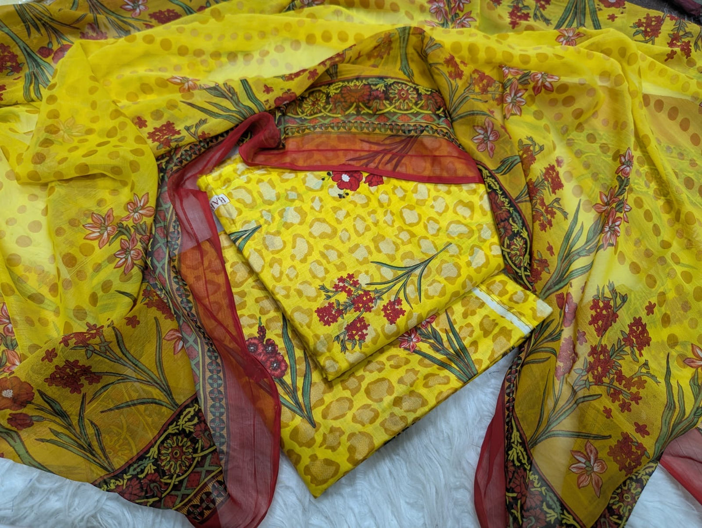 Lawn Printed Chiffon Dupatta 3Piece D-029