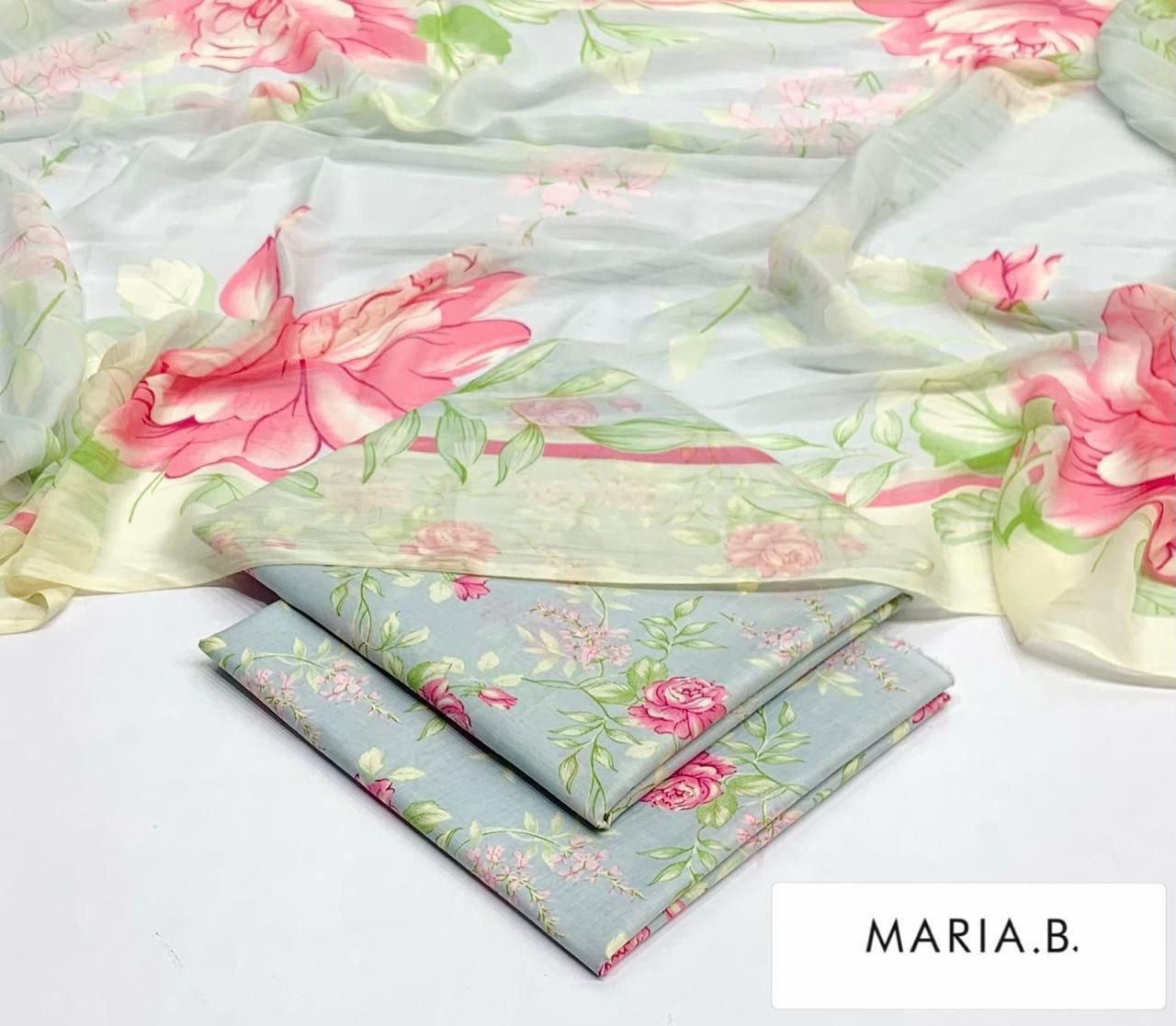 Lawn Printed Chiffon Dupatta 3Piece D-037