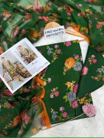 Lawn Printed Chiffon Dupatta 3Piece D-036