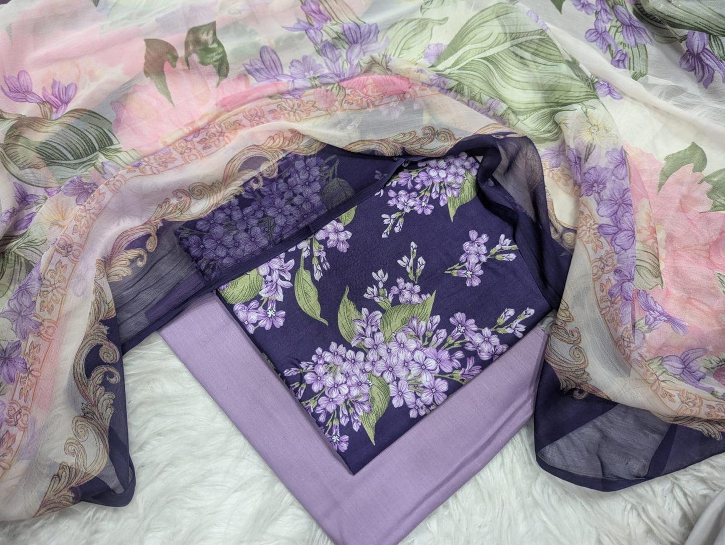 Lawn Printed Chiffon Dupatta 3Piece D-025