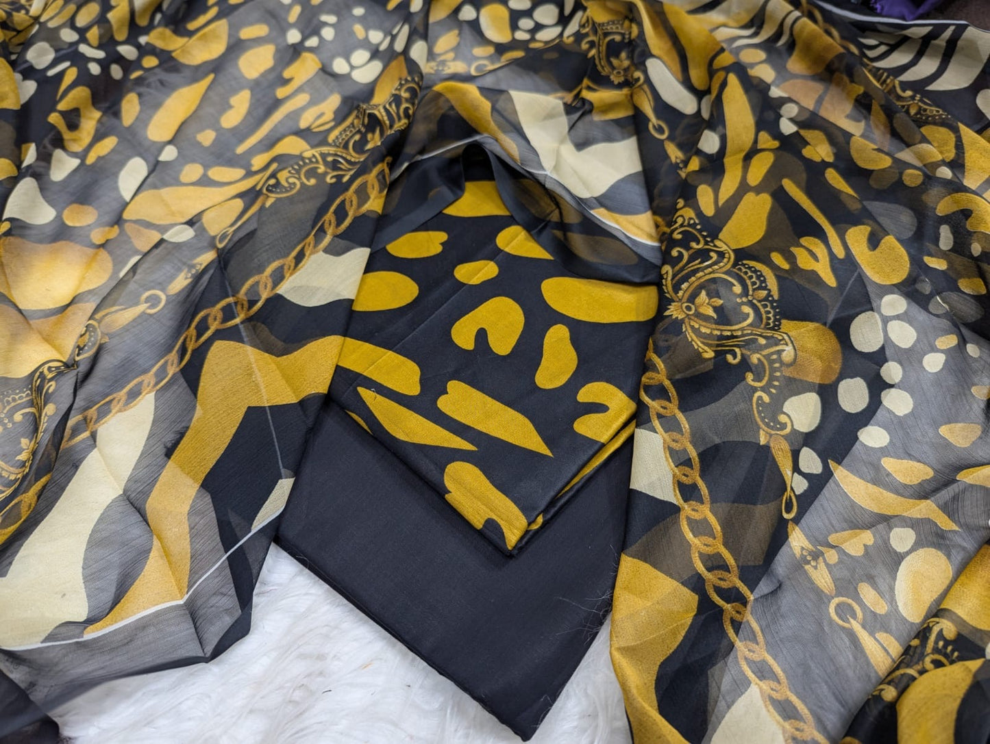 Lawn Printed Chiffon Dupatta 3Piece D-028