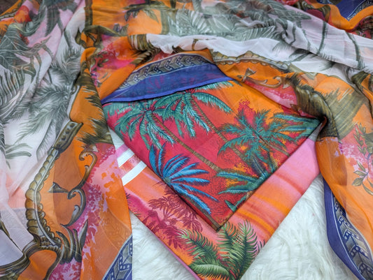 Lawn Printed Chiffon Dupatta 3Piece D-027