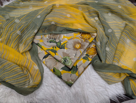 Lawn Printed Chiffon Dupatta 3Piece D-035