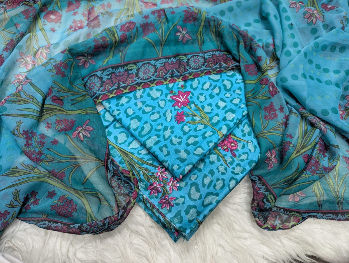 Lawn Printed Chiffon Dupatta 3Piece D-026