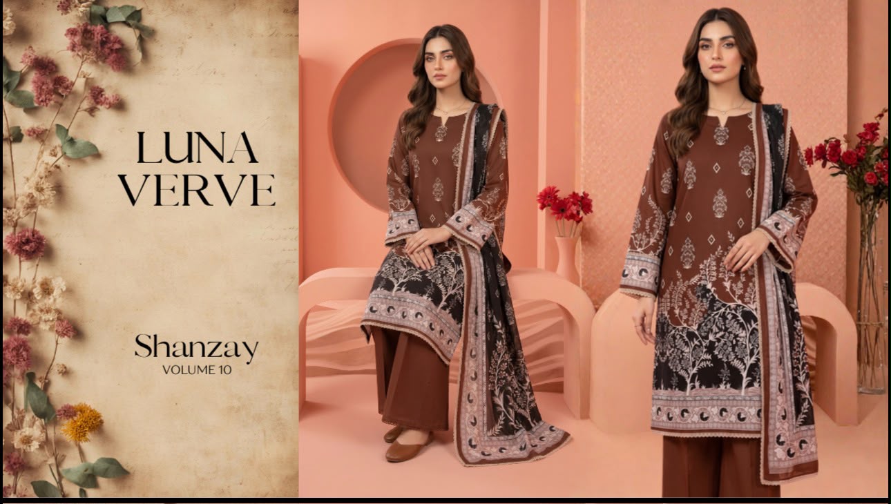 SHANZAY ORIGINAL LAWN 3PC SUIT – PREMIUM COLLECTION