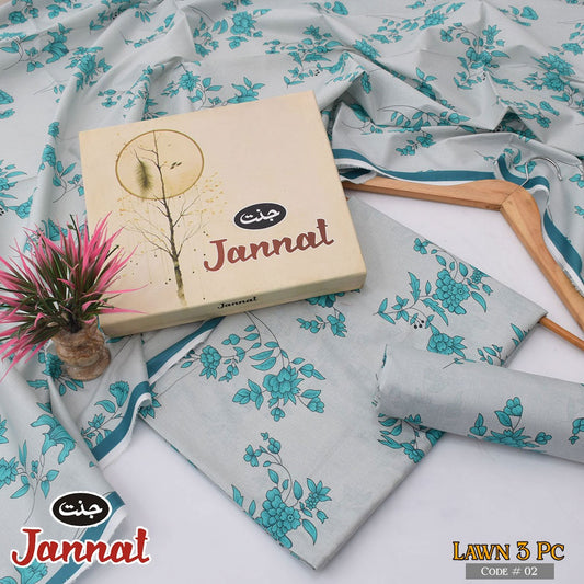 3 PC LAWN BY JANNAT