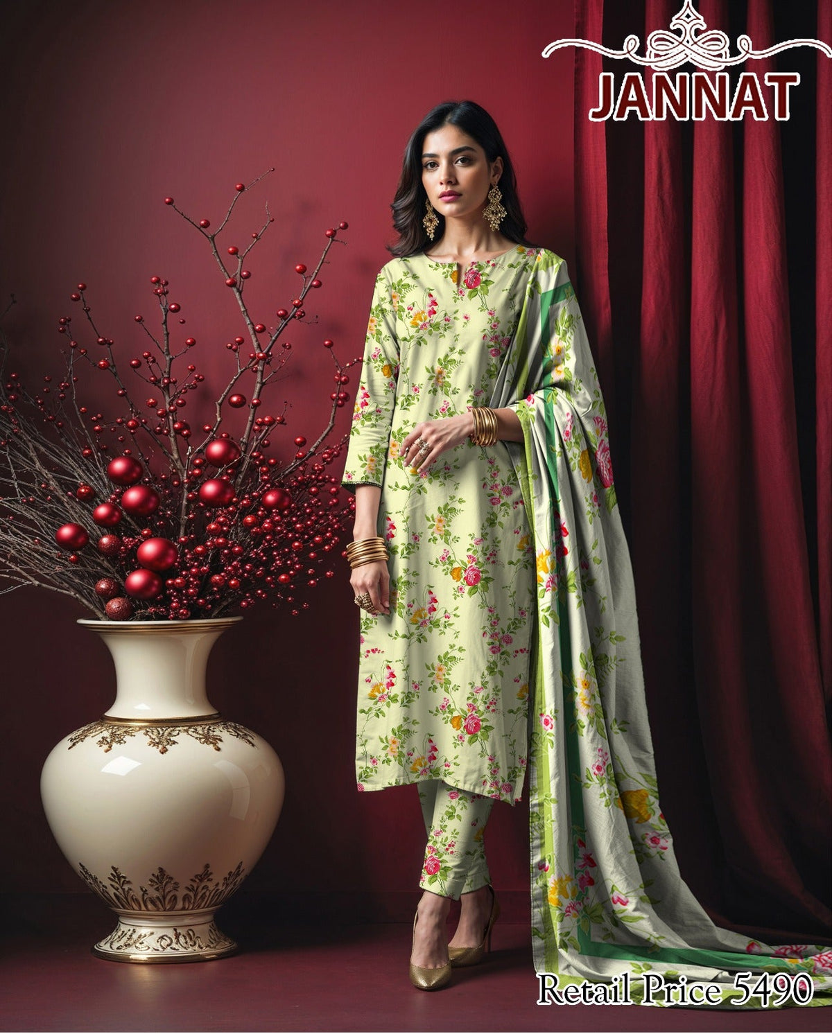 3PC LAWN BY JANNAT